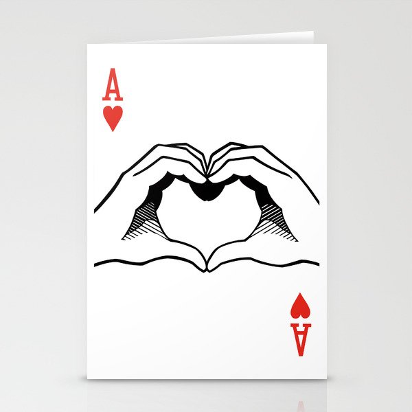 Ace of Heart Hands Stationery Cards
