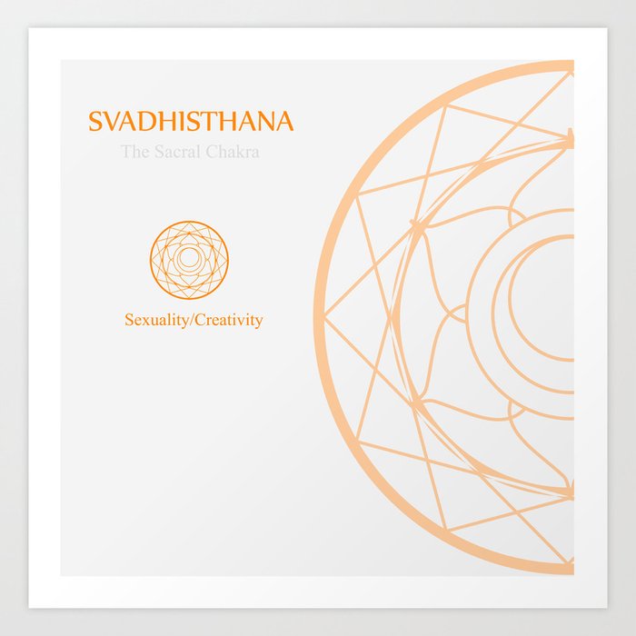 Svadhisthana- The sacral chakra which stands for sexuality and creativity Art Print