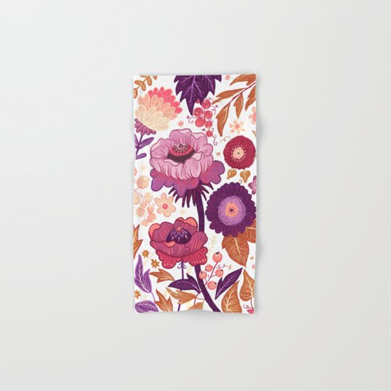 Purple Flowers Hand & Bath Towel