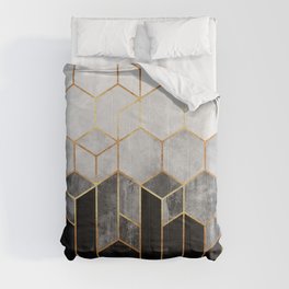 Charcoal Hexagons Comforter