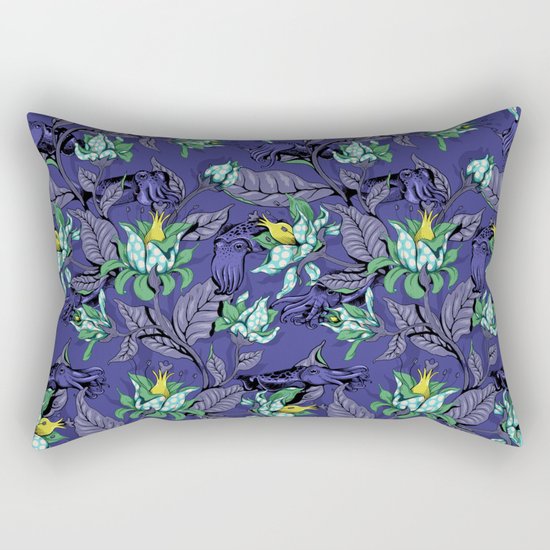 The Sea Garden - deep blue Rectangular Pillow