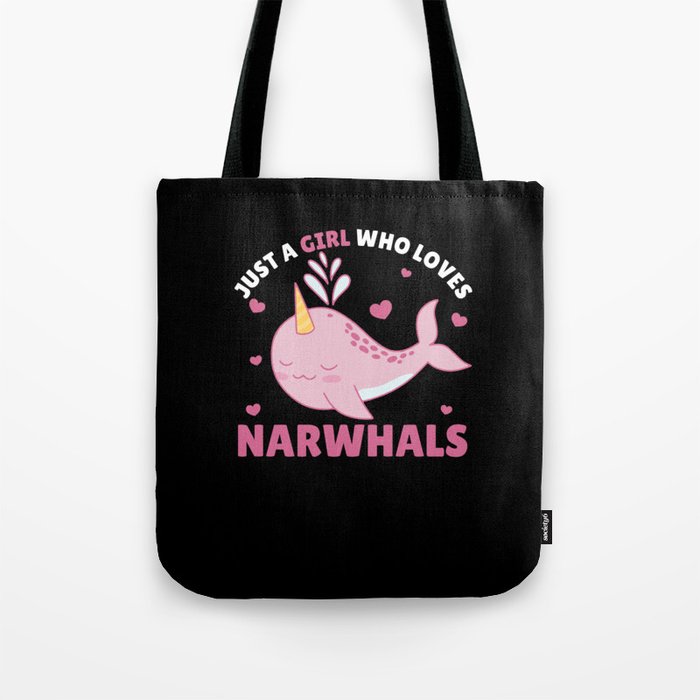 Just A Girl Who Loves Narwhals Ocean Unicorn Tote Bag