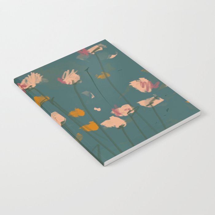 Pastel Floral on Emerald Green Notebook