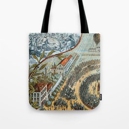 Hot Air Ballooning Vintage Print Tote Bag