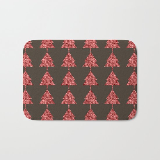 Christmas Tree brown Bath Mat