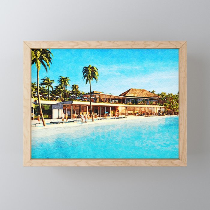Hotel and Resort in Maldives Framed Mini Art Print