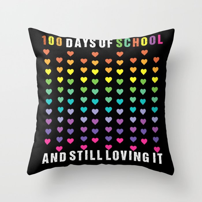 100 Days Of School Teacher And Student TShirt Throw Pillow