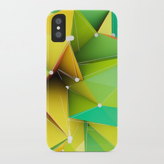 Polygons green Abstract iPhone Case
