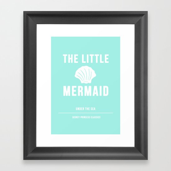 Disney Princesses: The Little Mermaid Minimalist Framed Art Print
