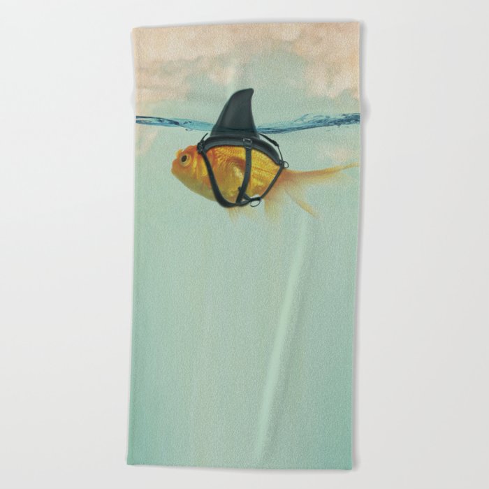 Goldfish with a Shark Fin - Dot Beach Towel