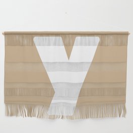 y (White & Tan Letter) Wall Hanging