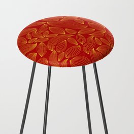 Red & Gold Abstract Counter Stool