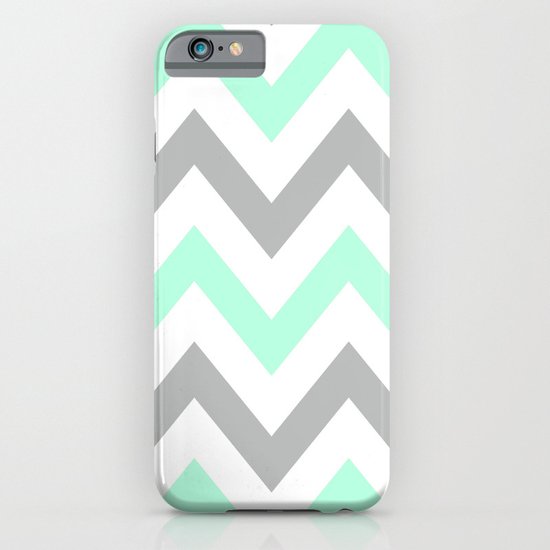 MINT & GRAY CHEVRON iPhone & iPod Case