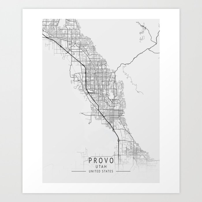 Provo Utah city map Art Print by Serenity by Alex Society6