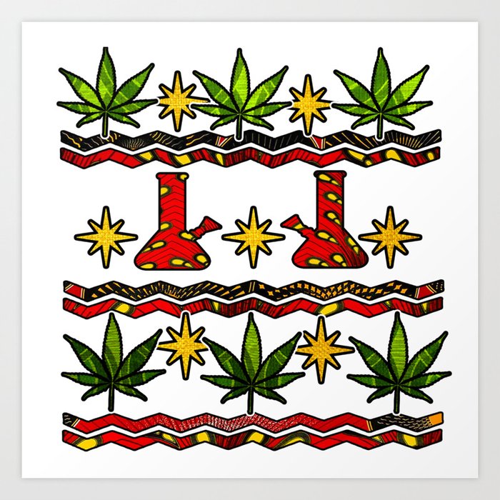 Stoner Ugly Christmas Sweater Art Print by RetroVintageVibes