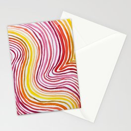warm colors wave Stationery Cards