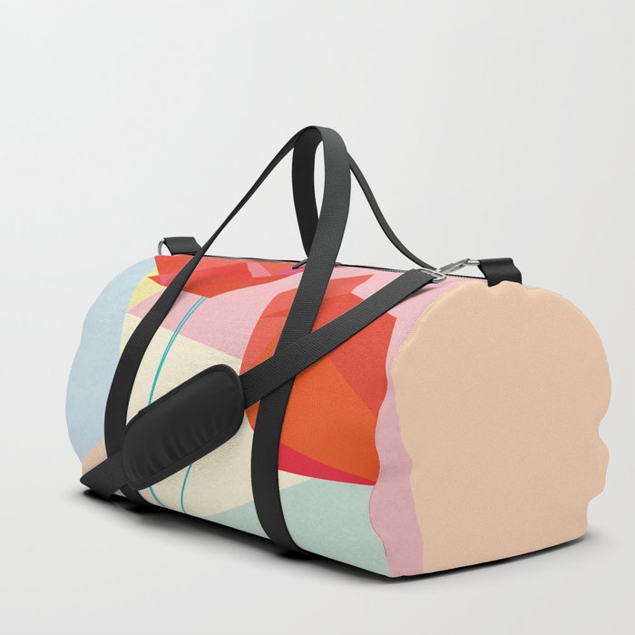 Geometric poppies Duffle Bag