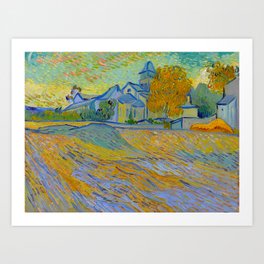 Van Gogh - View of the Asylum and Chapel of Saint‑Rémy  Art Print | Andchapel, Vangogh, View, Oftheasylum, Painting, Oil 