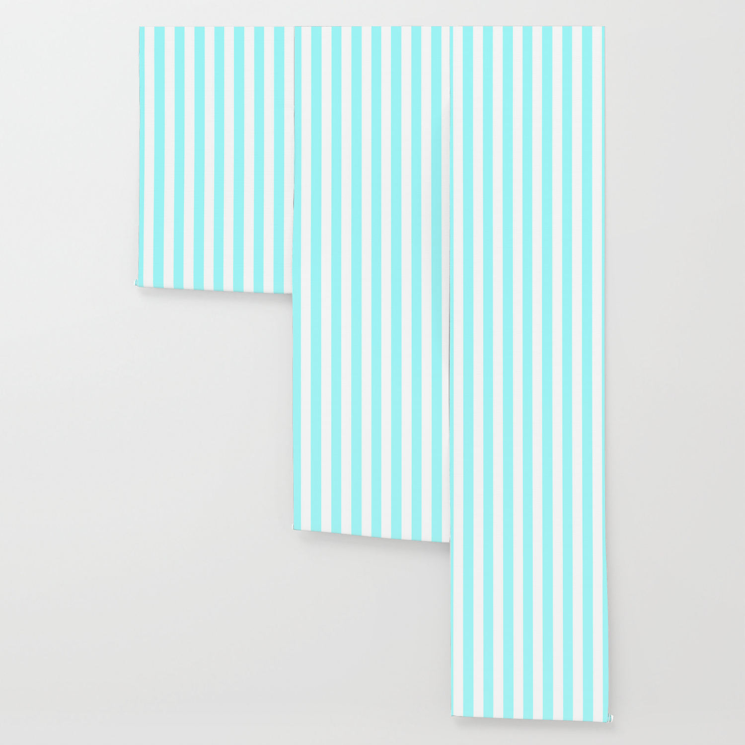 Celeste Heavenly Solid Color White Vertical Lines Pattern Wallpaper By Makeitcolorful Society6