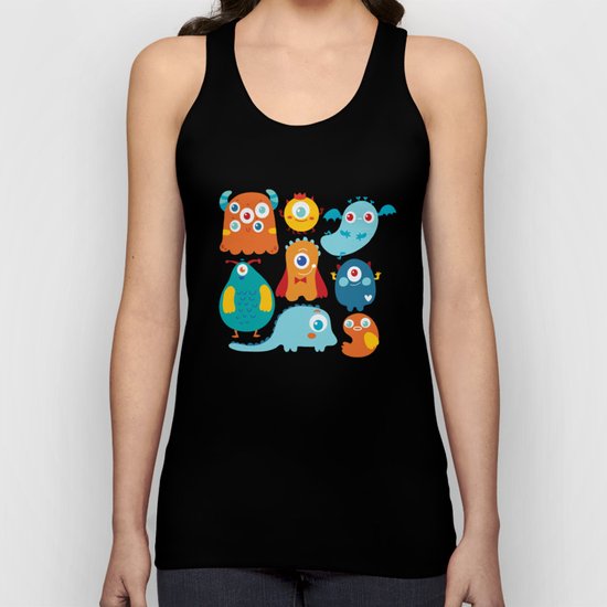 Aliens and monsters pattern Unisex Tank Top
