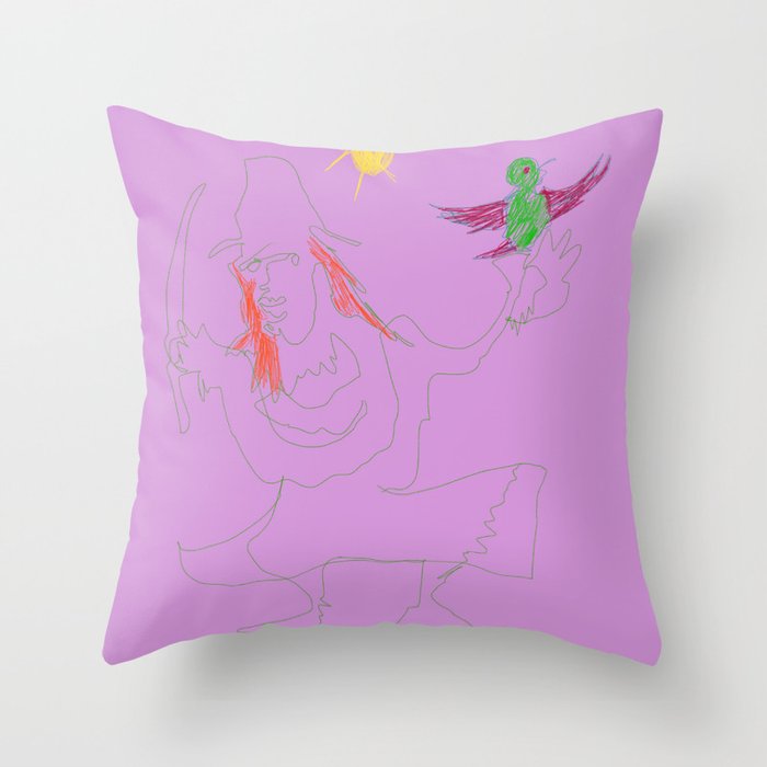 Anne Bonny & Friend (Pink Version) Throw Pillow