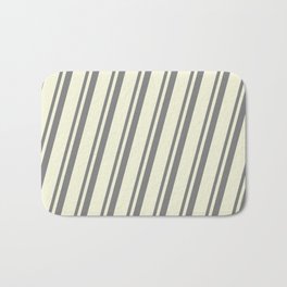 [ Thumbnail: Gray & Beige Colored Lines/Stripes Pattern Bath Mat ]
