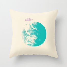 interesting cosmos and alien attack Throw Pillow