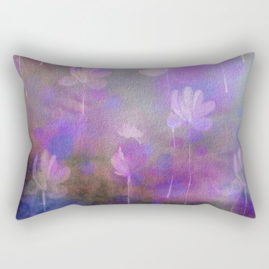 Painterly Dancing Violets Abstract Rectangular Pillow