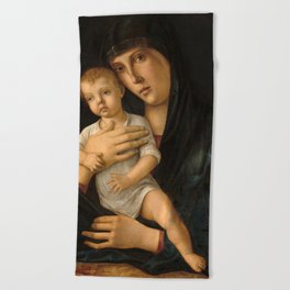 Madonna and Child by Giovanni Bellini Beach Towel