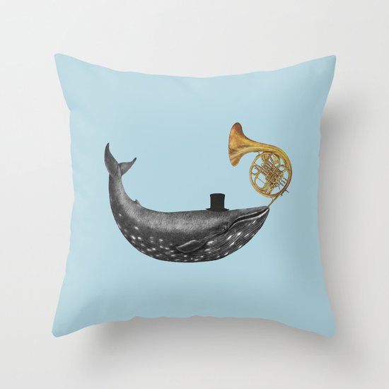 Whale Song - colour option Throw Pillow