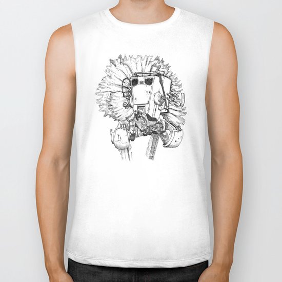 Flowered ATST Black and White Biker Tank