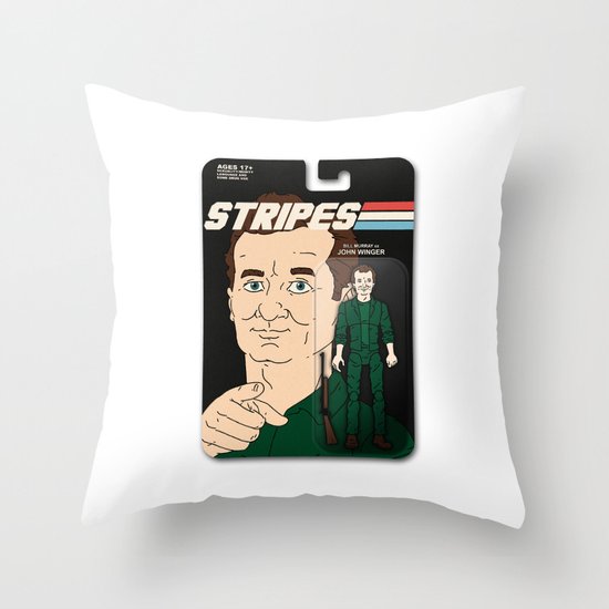 Stripes Action Figure Throw Pillow