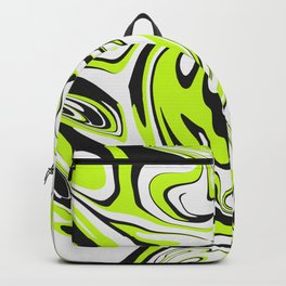 Green, white and black swirl print Backpack