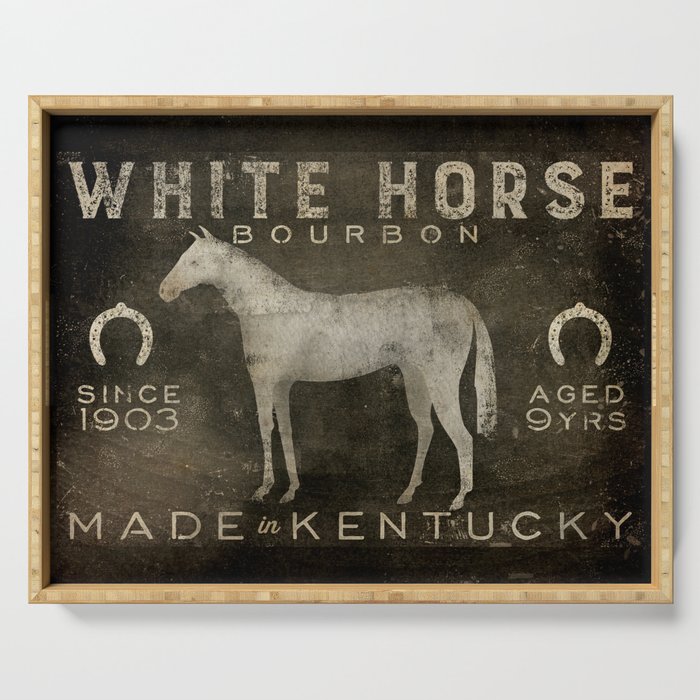 White Horse Bourbon Whiskey Kentucky USA Serving Tray