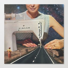 This is how a road gets made - Sewing Machine/ A mindful journey  Canvas Print
