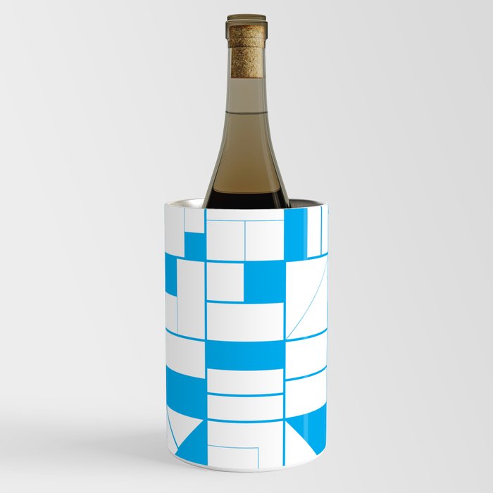 Abstract Pattern Blue Wine Chiller