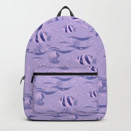 fishes cute marine life pattern shells and fishes purple Backpack | Oceanlifepattern, Marinelifepattern, Cutefishes, Fish, Patterns, Graphicdesign, Swimmingfishes, Watercolorfishes, Aquapattern, Fishes 