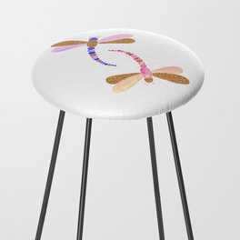 Pink and very peri dragonflies Counter Stool