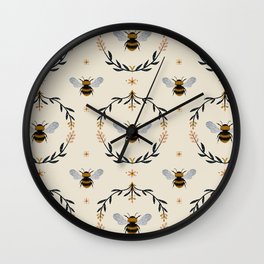 Ode to the Bumblebee (in cream) Wall Clock