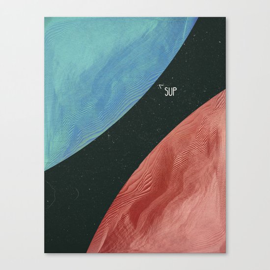 Earth collides with mars Canvas Print