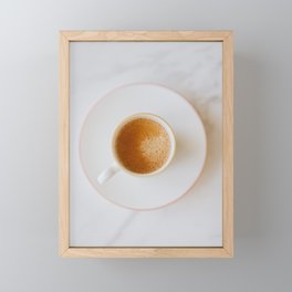 Latte, White Marble Framed Mini Art Print
