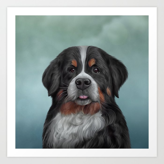 Drawing Bernese Mountain Dog 6 Art Print By Bonidog | Society6