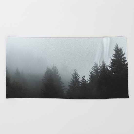 Dark forest mood Beach Towel