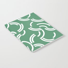 White curves on green background Notebook