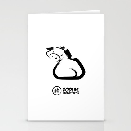 Chinese Zodiac - Year of the Pig Stationery Cards