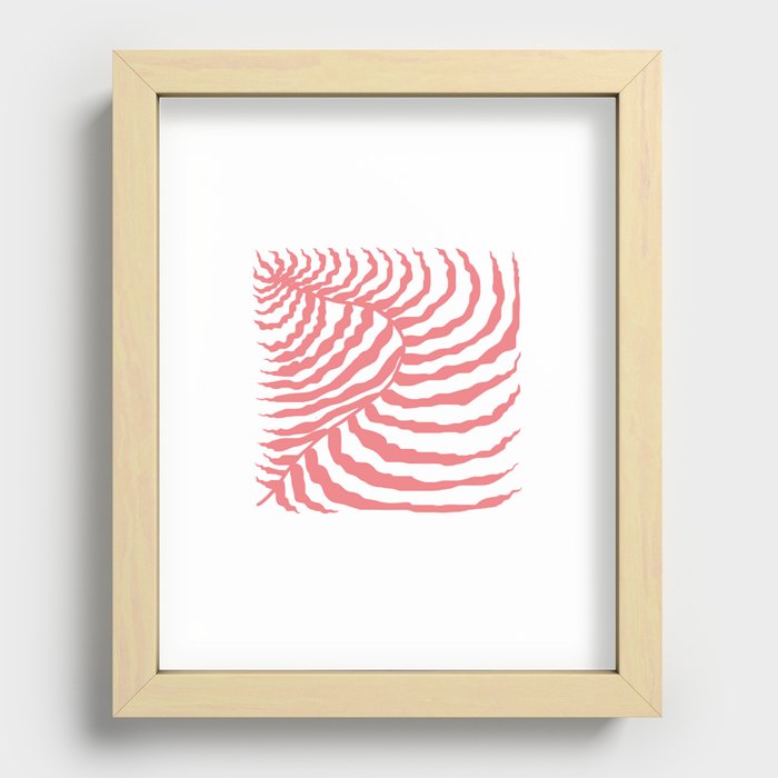 Pink Palm Leaf Recessed Framed Print