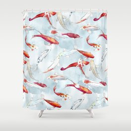 Koi fish watercolor pattern Shower Curtain