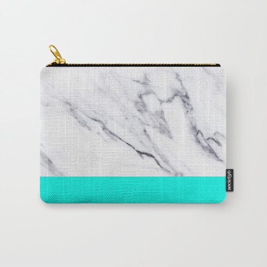 Marble Blue Luxury iPhone Case and Throw Pillow Design Carry-All Pouch