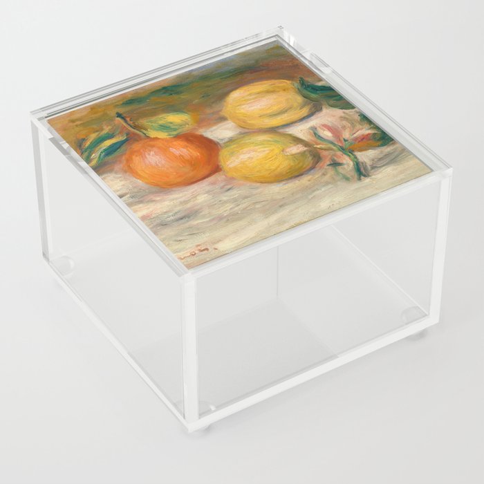 Lemons and Orange Still Life Vintage Painting by Renoir  Acrylic Box
