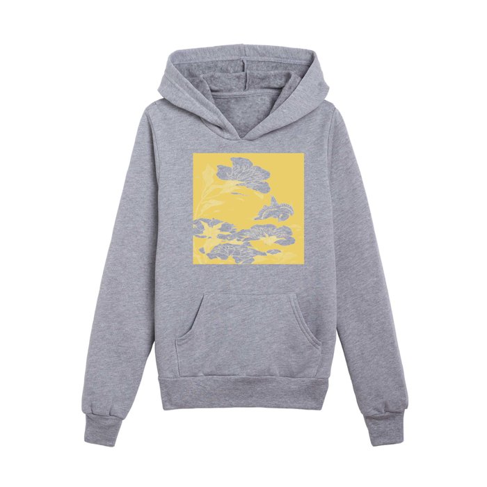 japanese flowers. Yellow Kids Pullover Hoodie